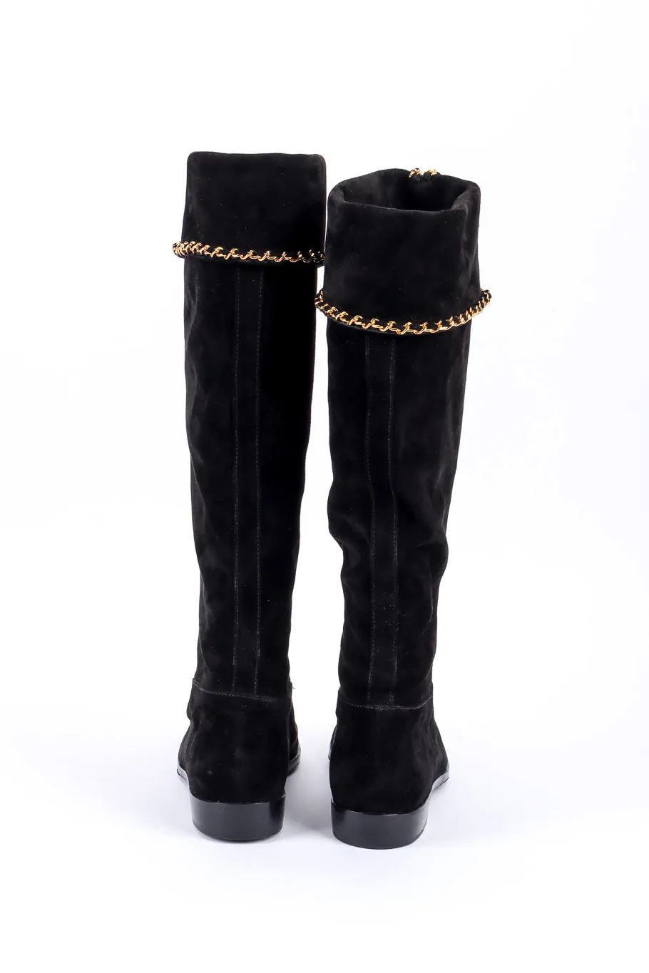 Chain Trim Suede Boots
