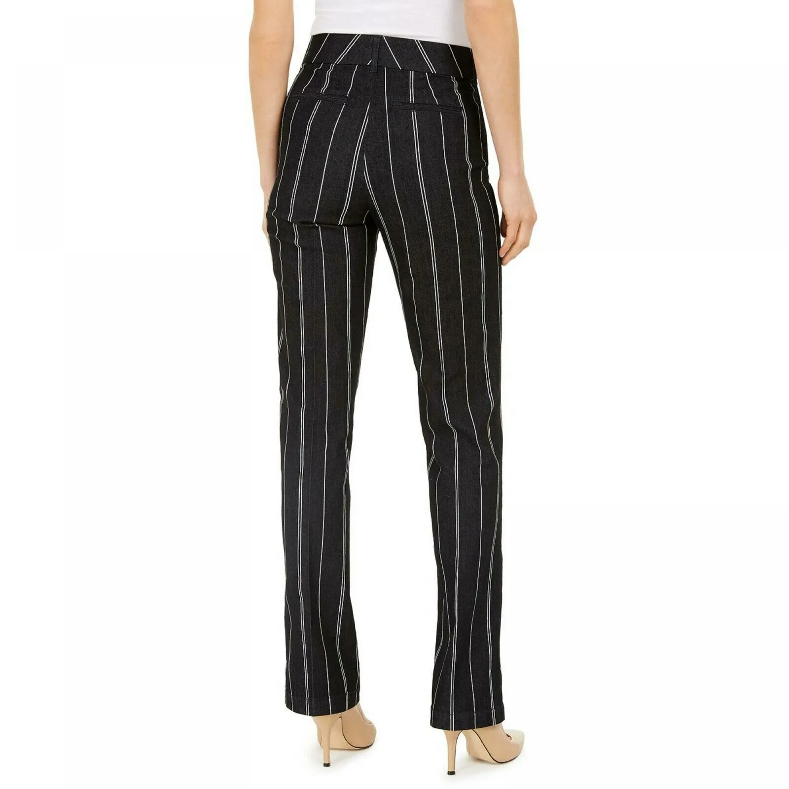 Charter Club Women's Short Denim Pinstriped Trousers