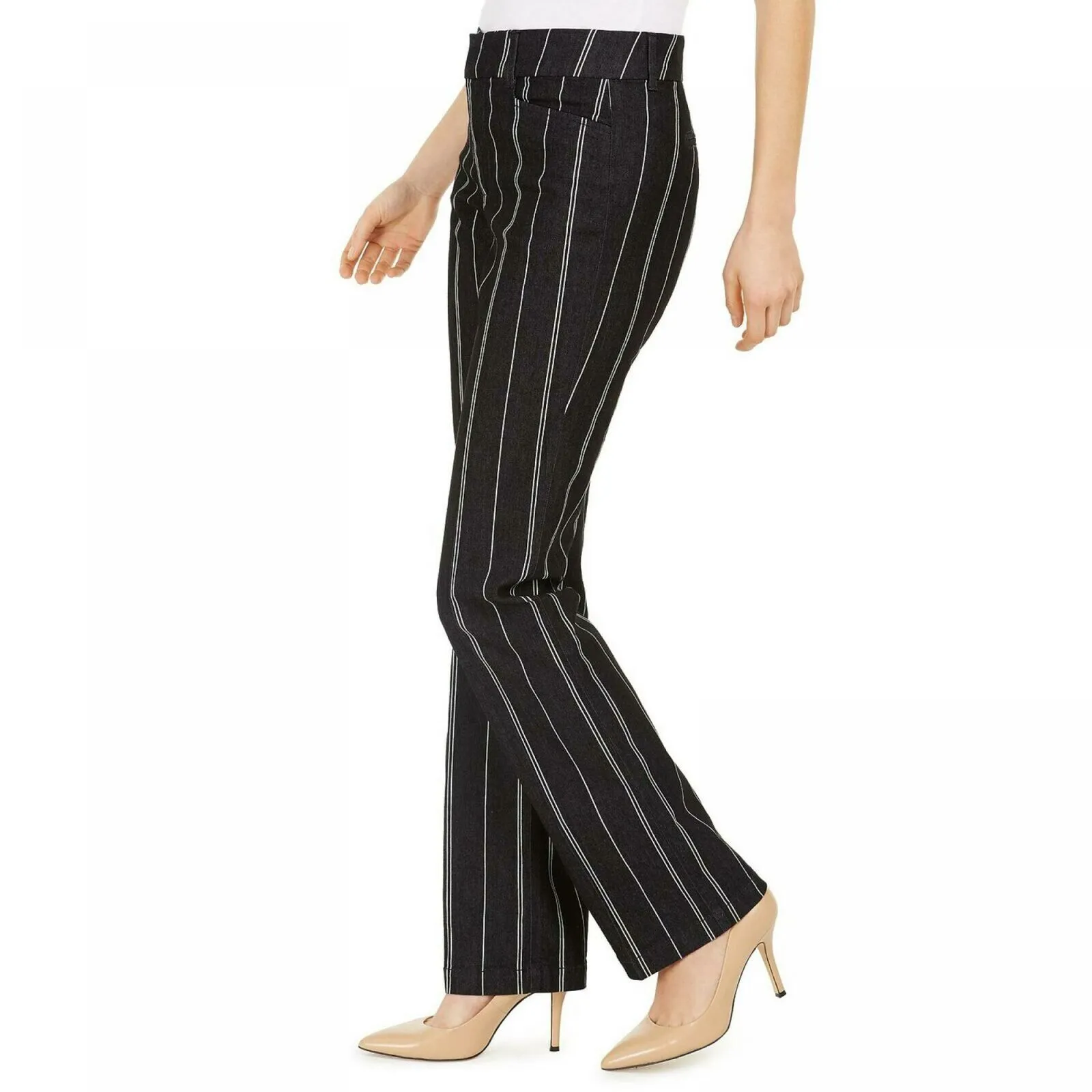 Charter Club Women's Short Denim Pinstriped Trousers