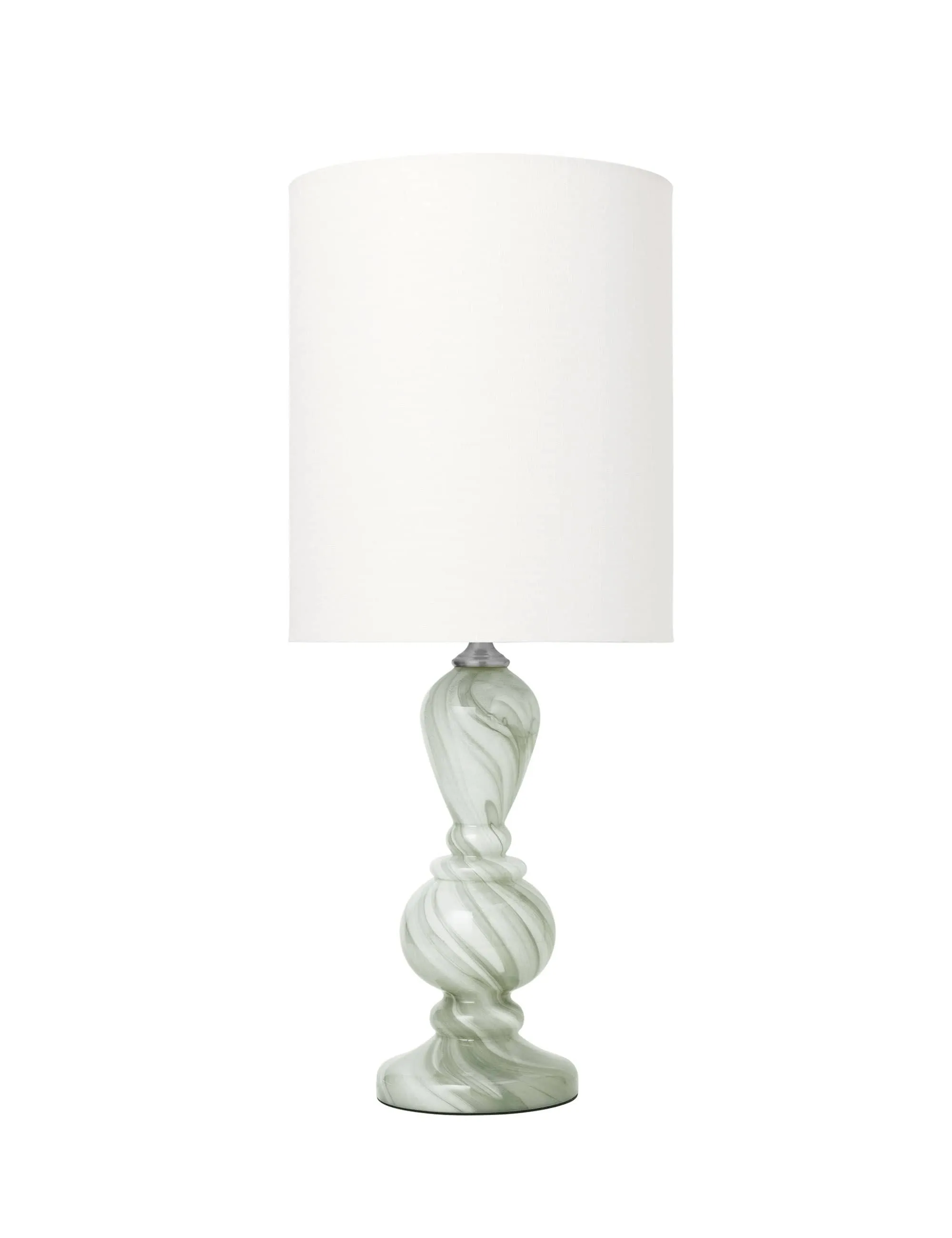 Christine Glass Lamp - Seagrass swirl m. Gertrud Ivory Shade