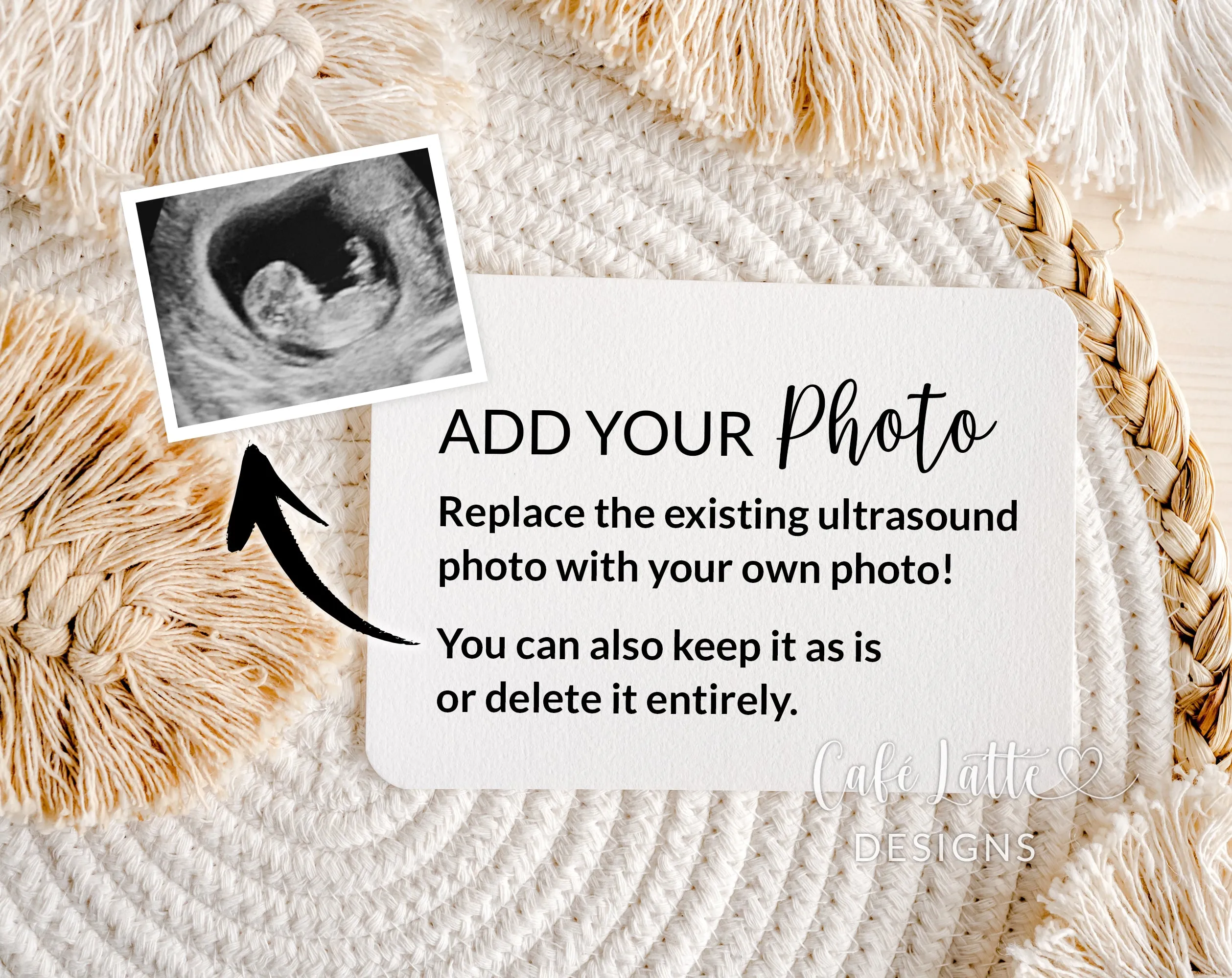 Christmas Digital Baby Announcement - Santa Hat