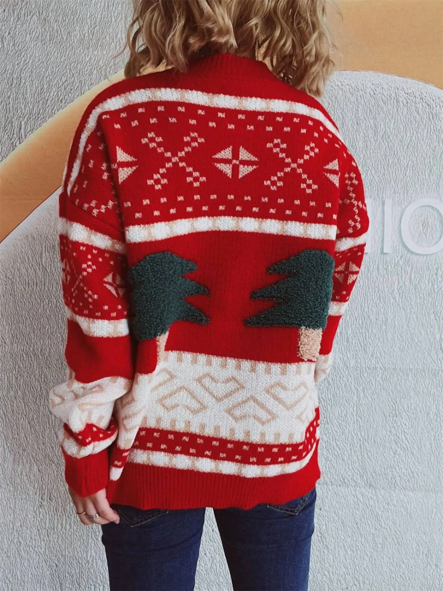 Christmas Tree Sweater In Scarlet