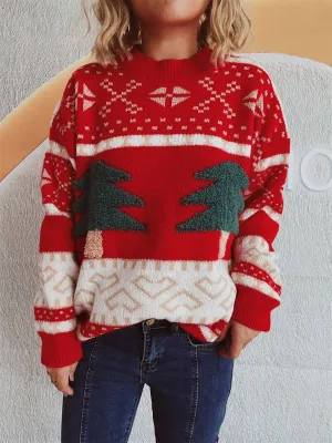 Christmas Tree Sweater In Scarlet
