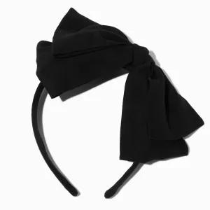 Claire's Faux Suede Knotted Bow Headband | Black