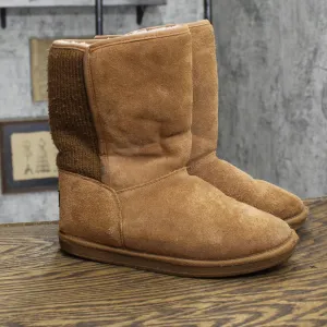 Clarks Womens Lambs fur Lined Leather Pull On Cozy Boots 1666899a64e60c Brown 8M