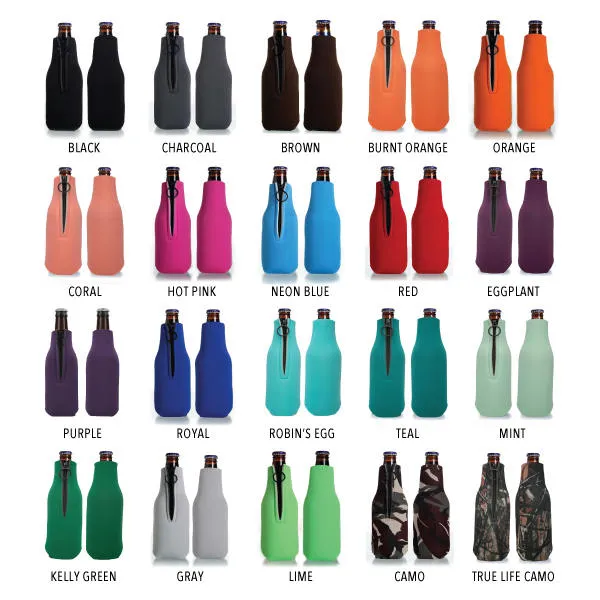 Collapsible Foam Zippered Bottle Cooler #16Z - Cheers to The Mr and Mrs