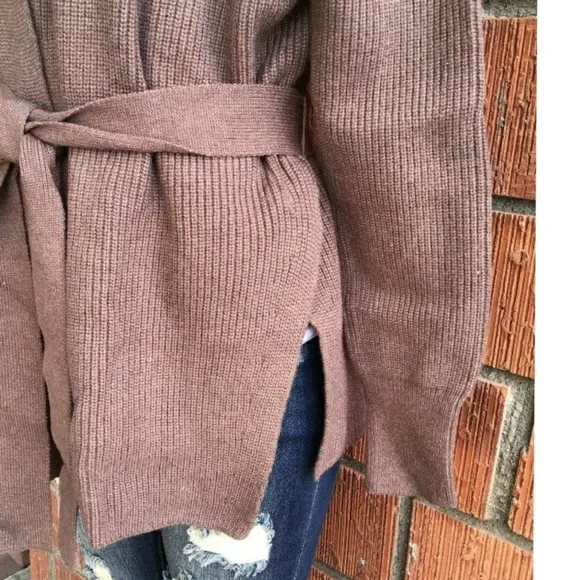 CURRENT AIR Anthro Cozy Chic Taupe Wrap Cardigan