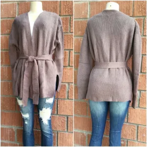 CURRENT AIR Anthro Cozy Chic Taupe Wrap Cardigan