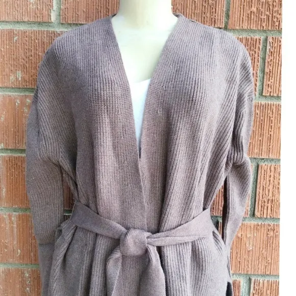 CURRENT AIR Anthro Cozy Chic Taupe Wrap Cardigan