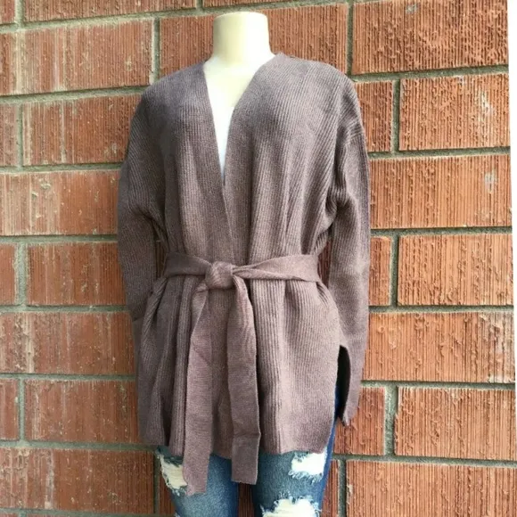 CURRENT AIR Anthro Cozy Chic Taupe Wrap Cardigan