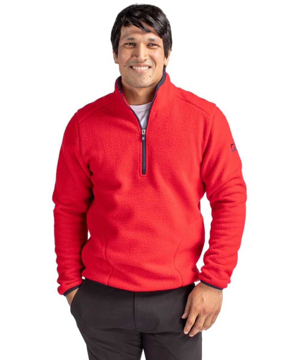 Cutter & Buck Men's Cascade Eco Sherpa Fleece Quarter Zip Jacket