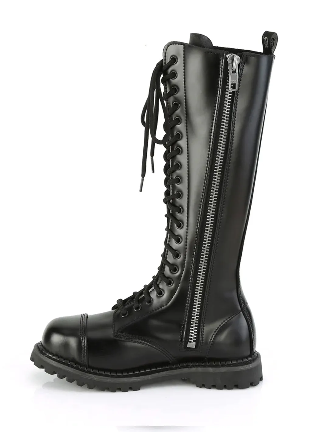 DEMONIA RIOT-20 - BLACK LEATHER ✰ PRE ORDER ✰