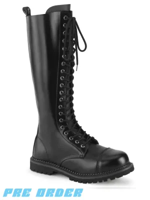DEMONIA RIOT-20 - BLACK LEATHER ✰ PRE ORDER ✰