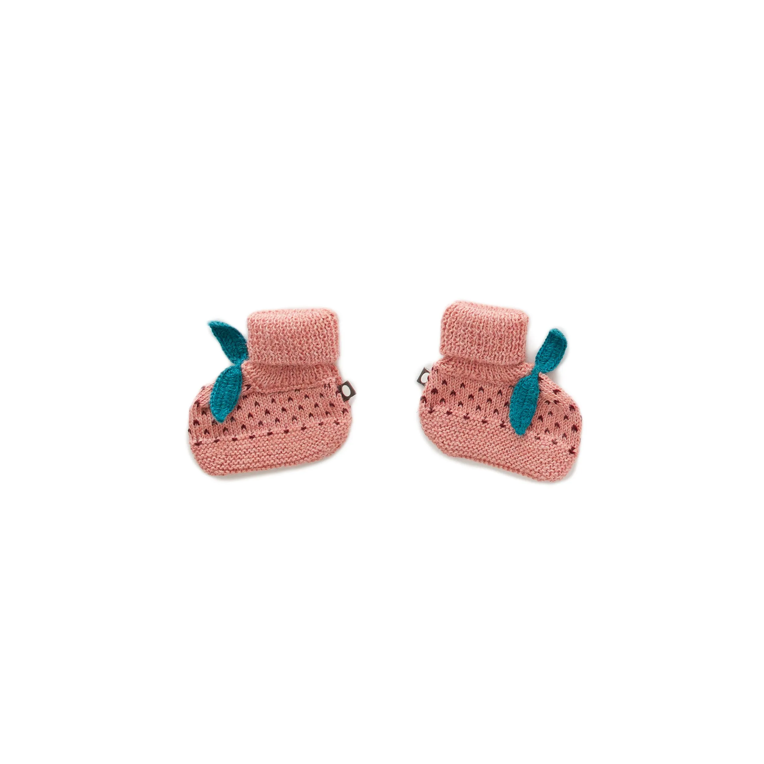 dot booties, peony/burgundy