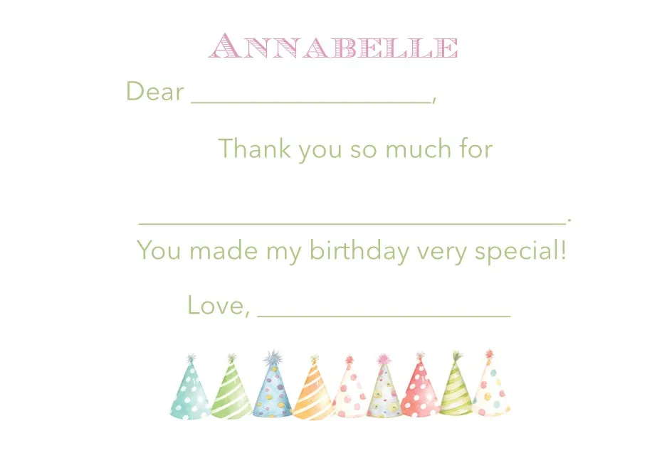Easy Breezy Party Hat Thank You Notes