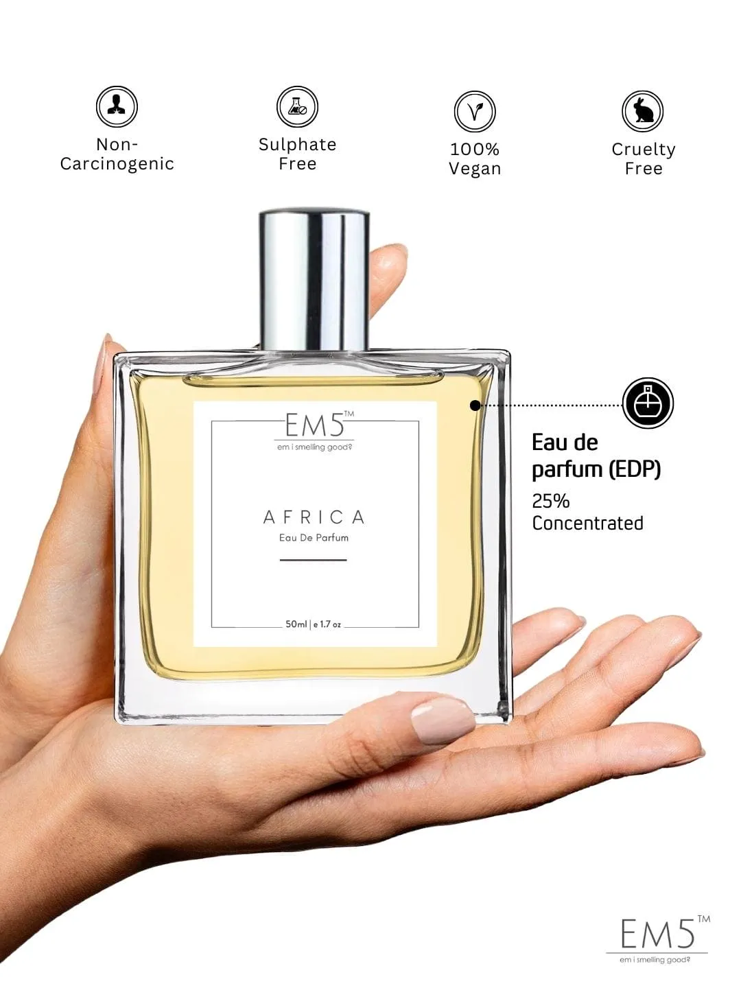 EM5™ Africa Perfume for Men | Eau De Parfum Spray | Citrus Warm Spicy Fragrance Accords | Luxury Gift for Him | 50 ml