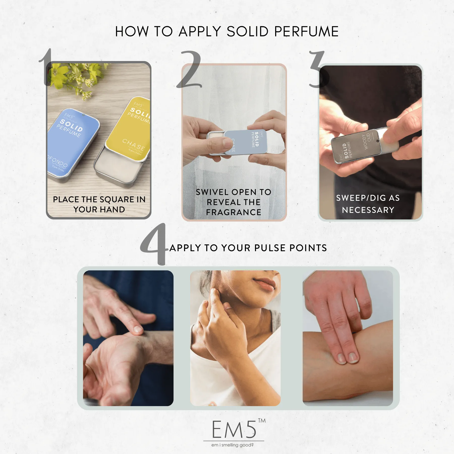 EM5™ Carat | Solid Perfume for Women | Alcohol Free Strong Lasting Fragrance | Floral Green Powdery | Goodness of Beeswax   Shea Butter