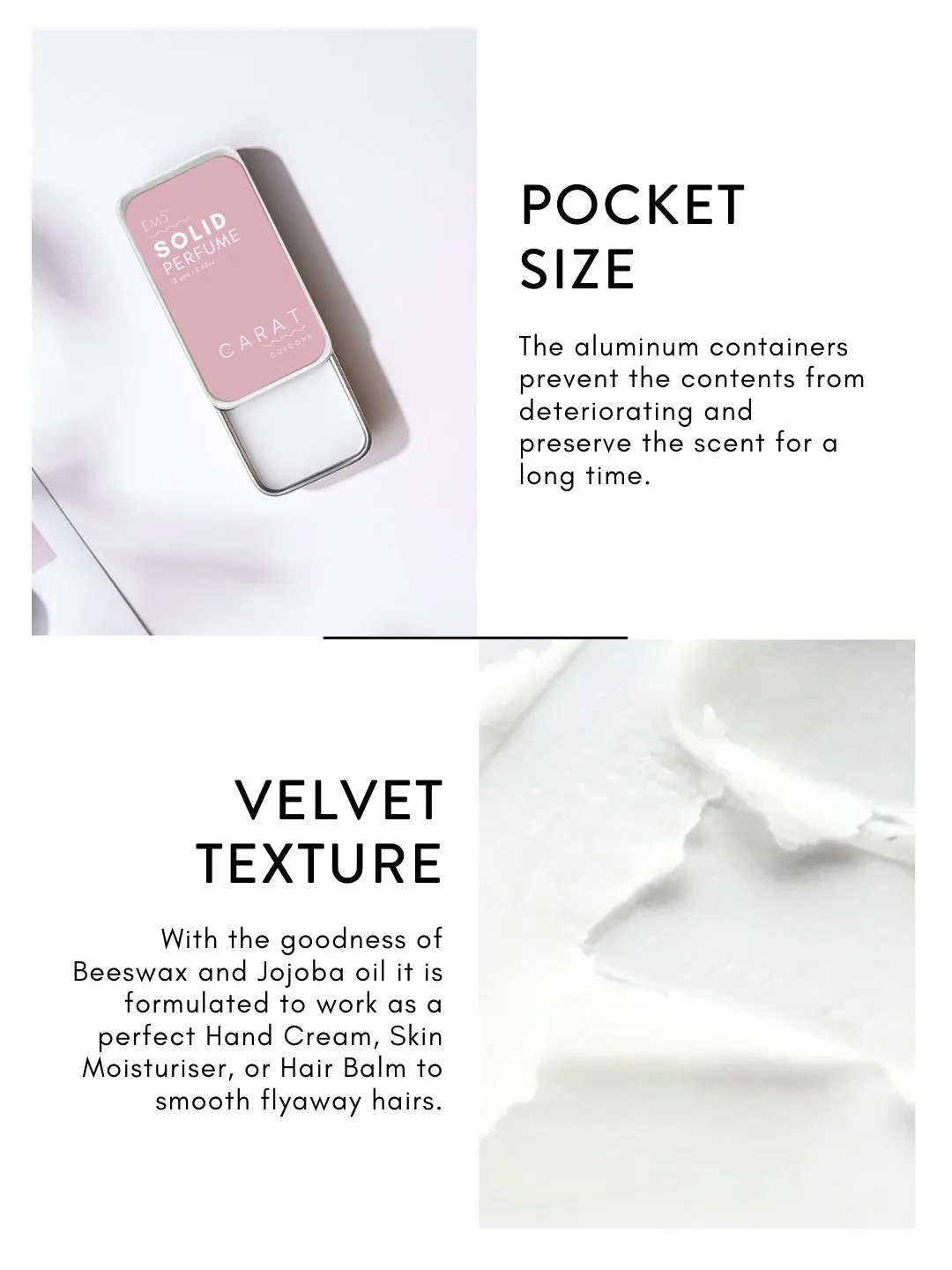 EM5™ Carat | Solid Perfume for Women | Alcohol Free Strong Lasting Fragrance | Floral Green Powdery | Goodness of Beeswax   Shea Butter