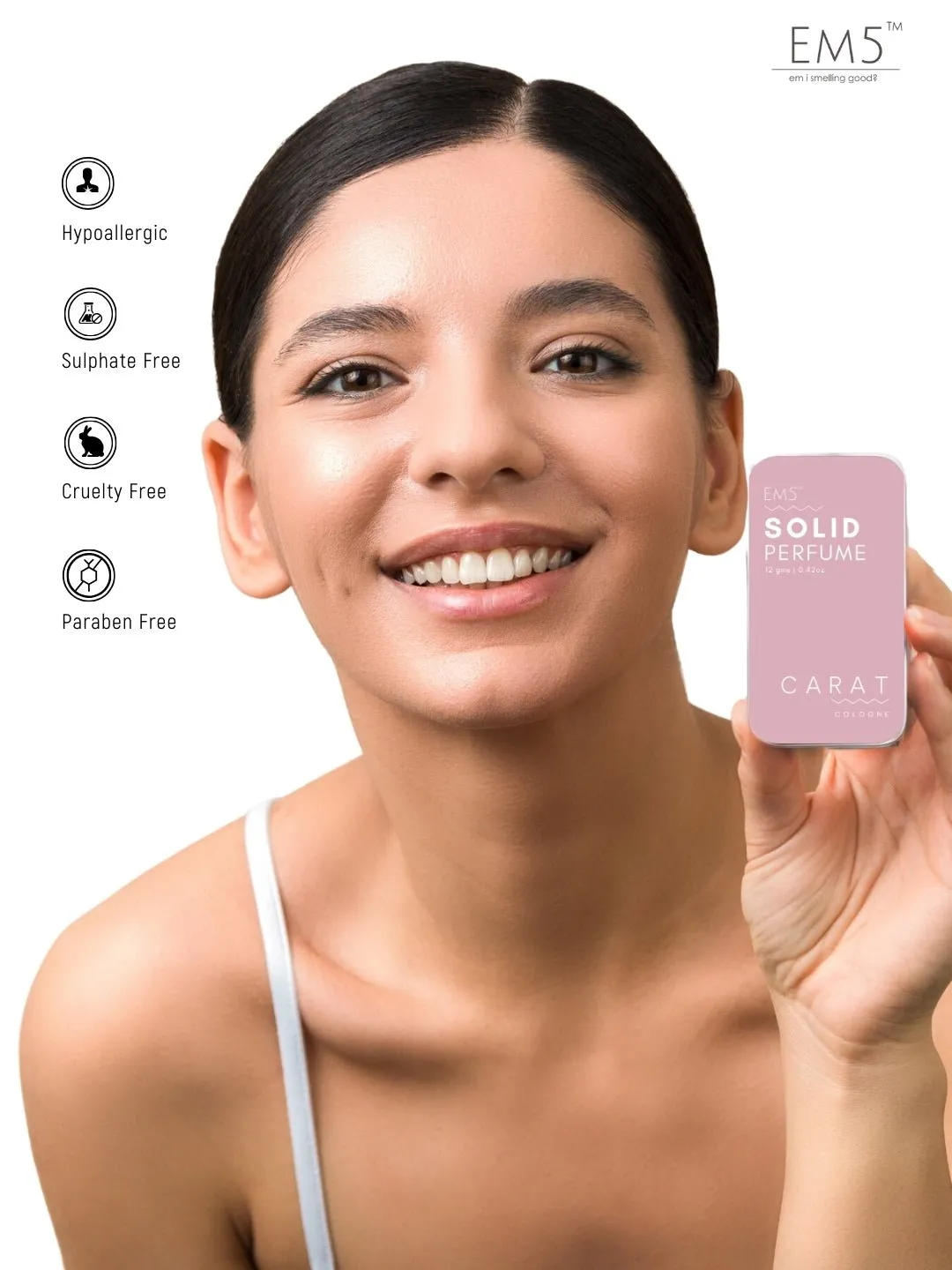EM5™ Carat | Solid Perfume for Women | Alcohol Free Strong Lasting Fragrance | Floral Green Powdery | Goodness of Beeswax   Shea Butter