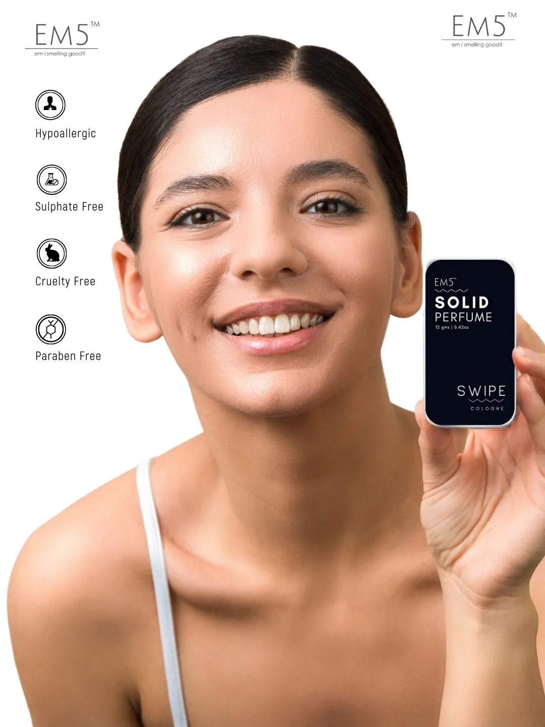 EM5™ Swipe | Solid Perfume for Women | Alcohol Free Strong lasting fragrance | Powdery Fruity Rose | With the Goodness of Beeswax   Shea Butter