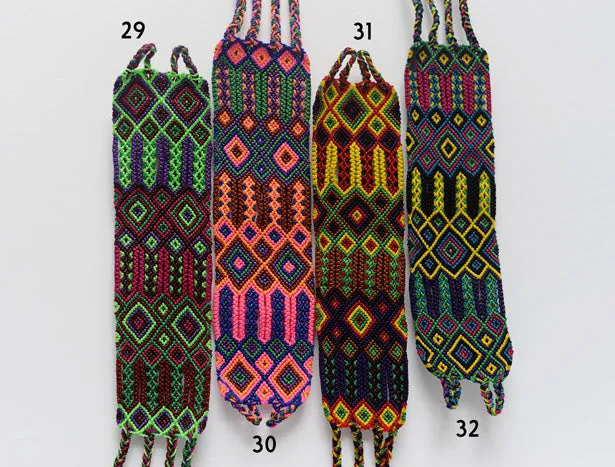 Embroidered Mexican Woven Friendship Bracelets - Long