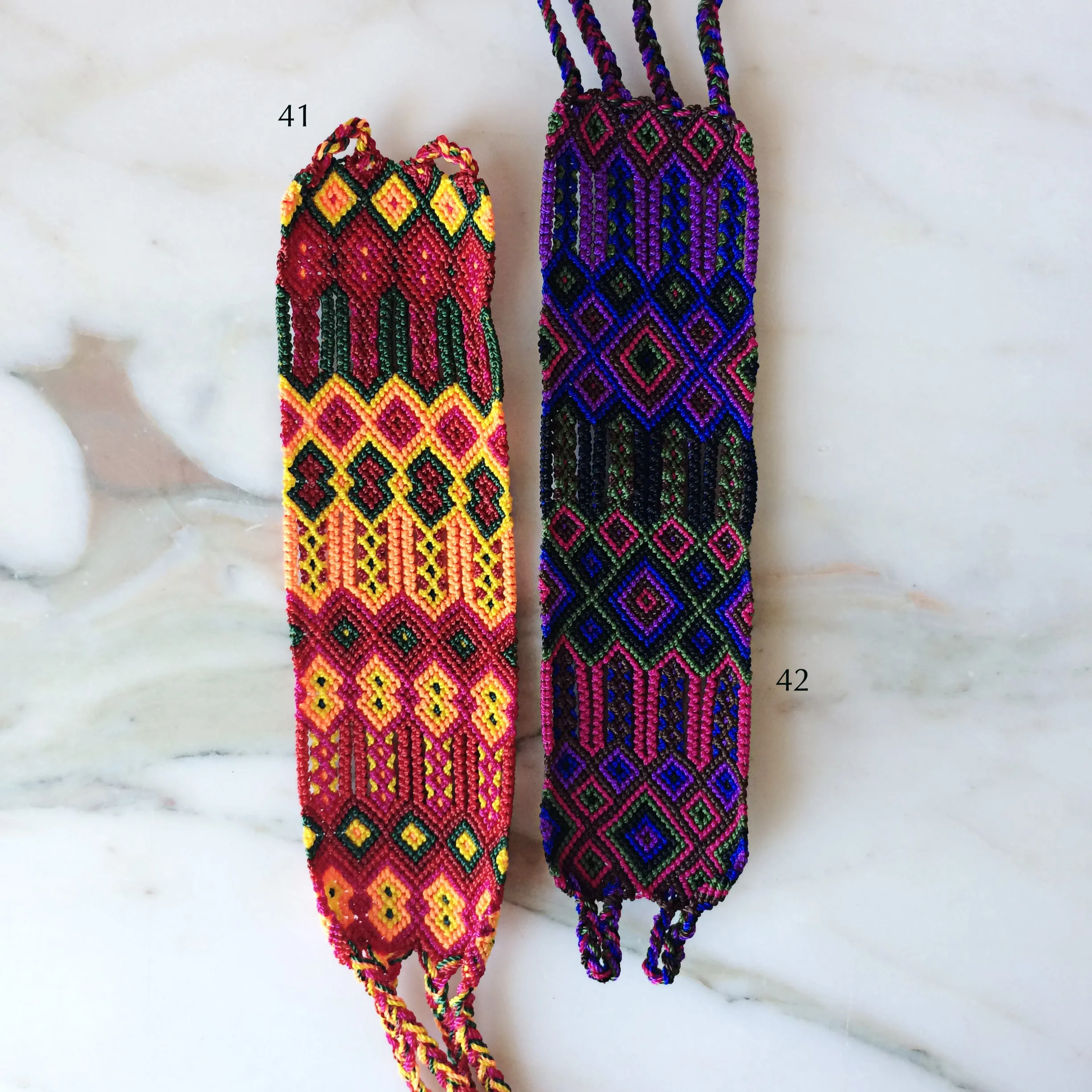 Embroidered Mexican Woven Friendship Bracelets - Long