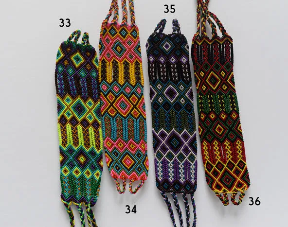 Embroidered Mexican Woven Friendship Bracelets - Long
