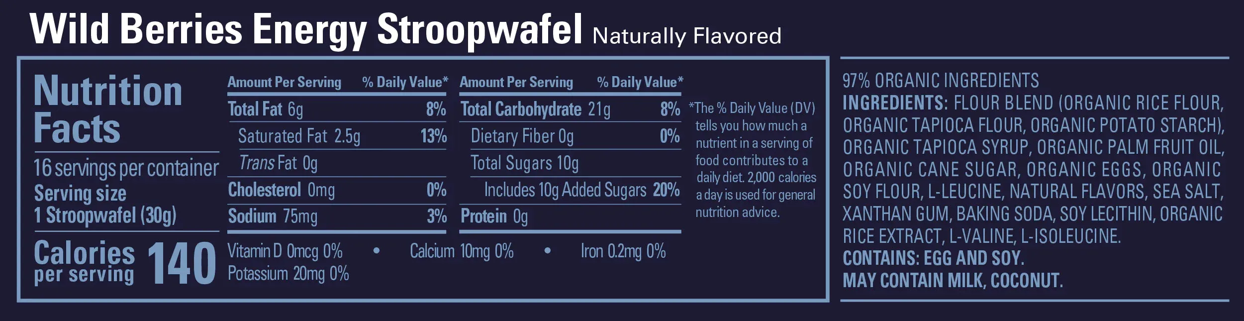 Energy Stroopwafel - Gluten Free - Wild Berries