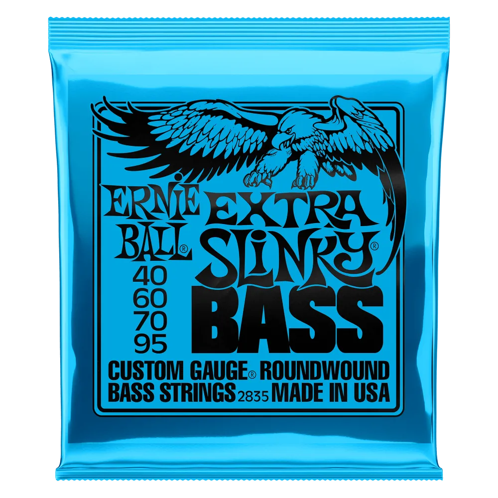 Ernie Ball Extra Slinky Nickel Wound Electric Bass String, 40-95 Gauge