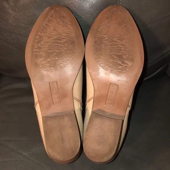 ESPRIT 10 Light Brown Cream Faux Leather Ankle Booties Perforated Tiny Holes