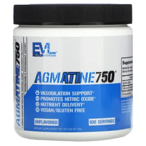 EVLution Nutrition Agmatine750 Unflavored 2.65 oz (75 g) EXP Jan 2026