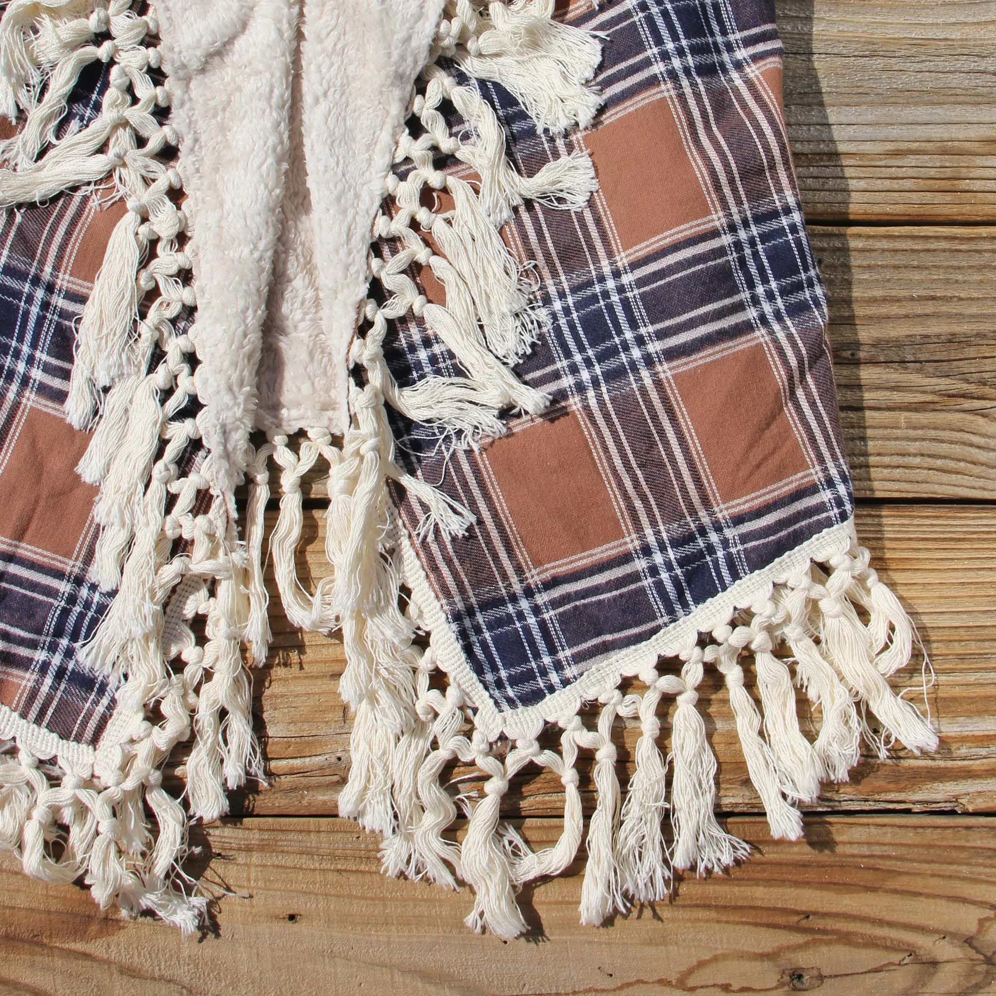 Fable & Plaid Fringe Vest