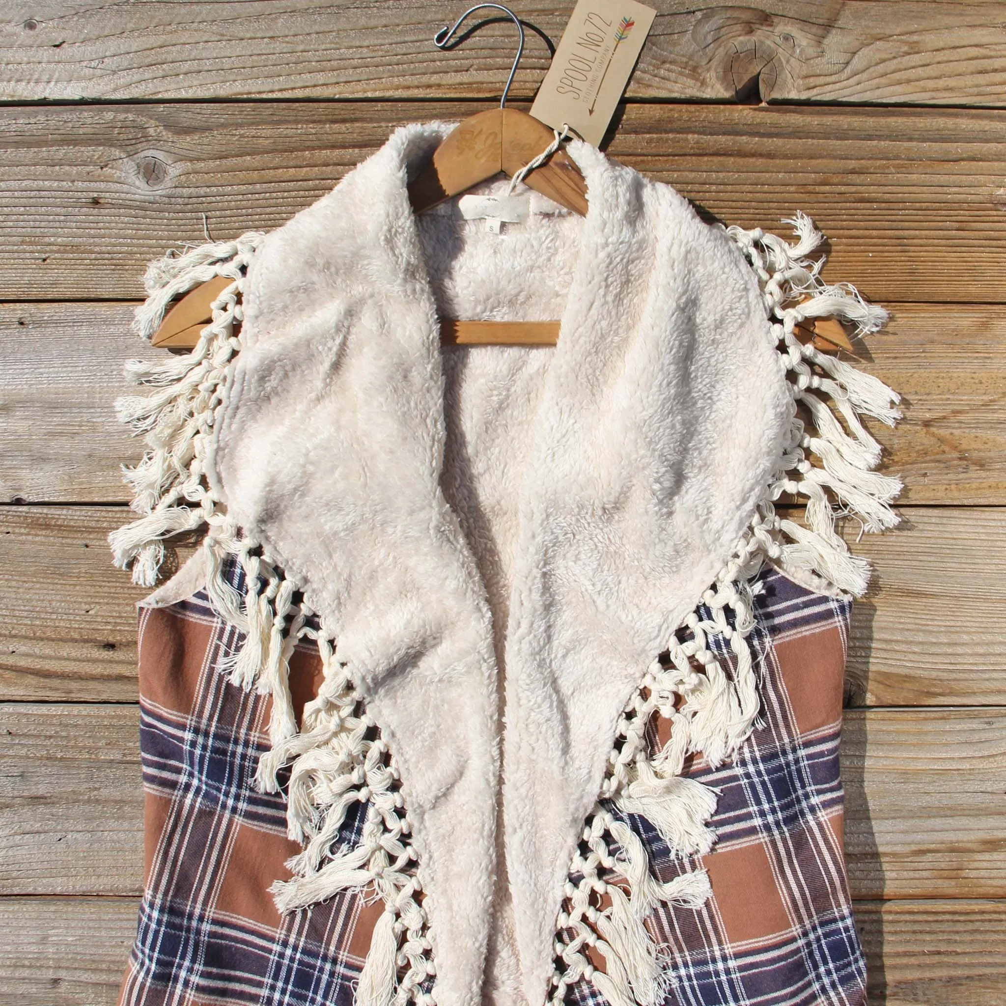 Fable & Plaid Fringe Vest
