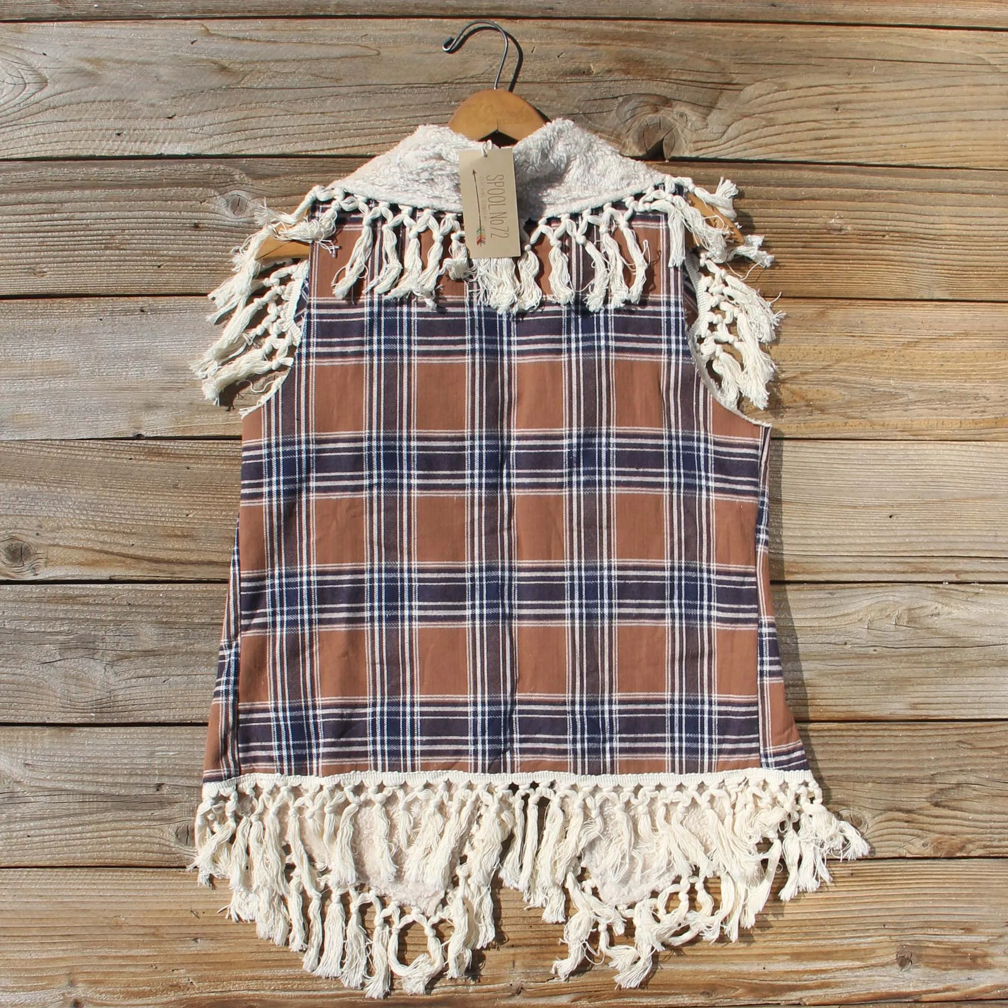 Fable & Plaid Fringe Vest
