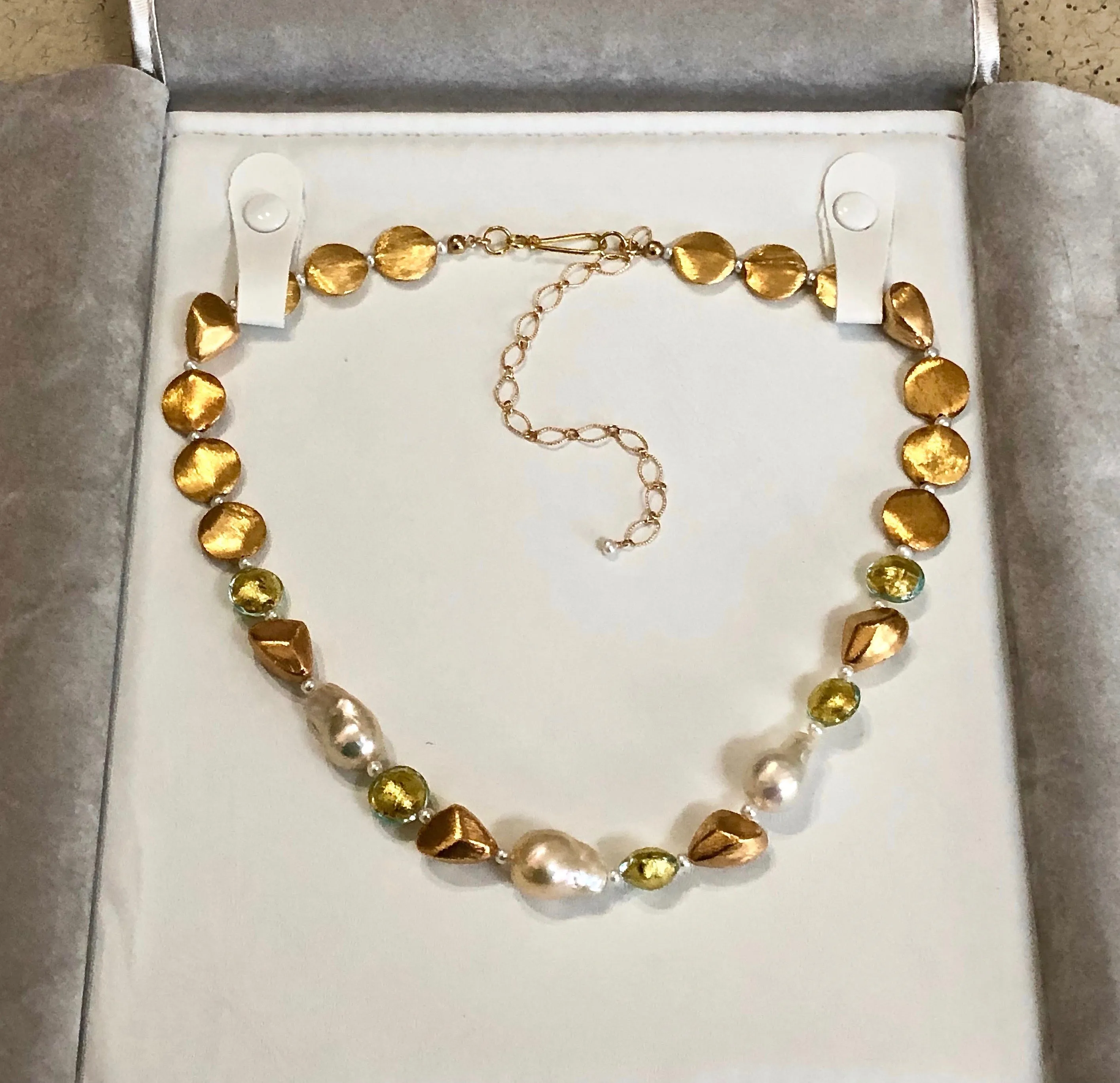 Faux Suede Necklace Folder from Italy