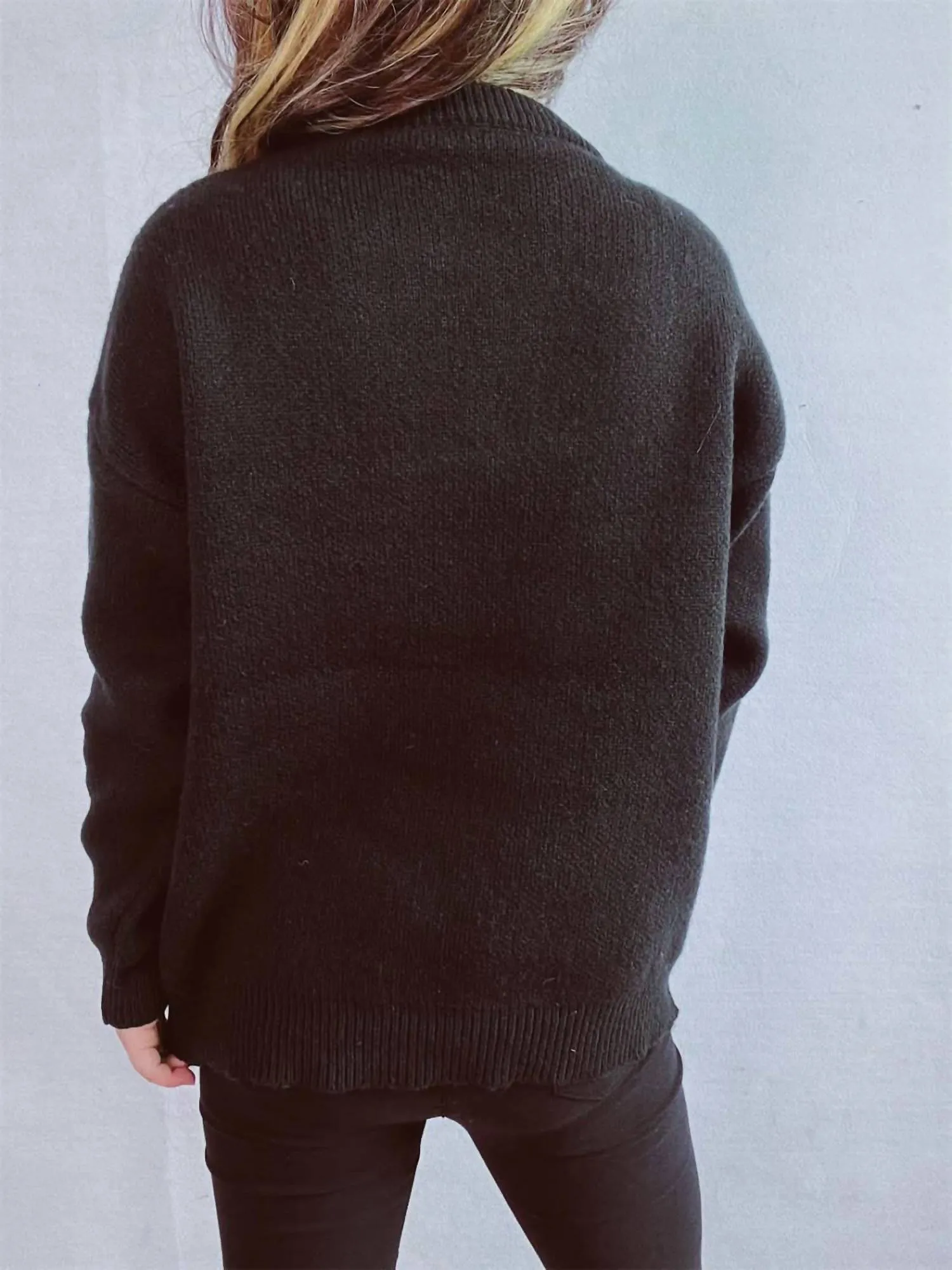 Festive Long Sleeve Sweater In Black