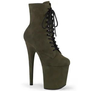 FLAMINGO-1020FSMG  Emerald Green Faux Suede/Emerald Green