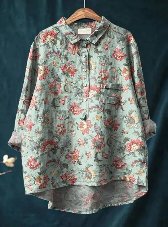 Floral Print Shirt | Cotton Blend | Light and Breezy