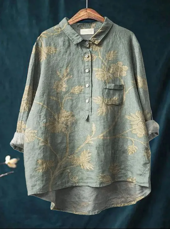 Floral Print Shirt | Cotton Blend | Light and Breezy