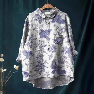 Floral Print Shirt | Cotton Blend | Light and Breezy