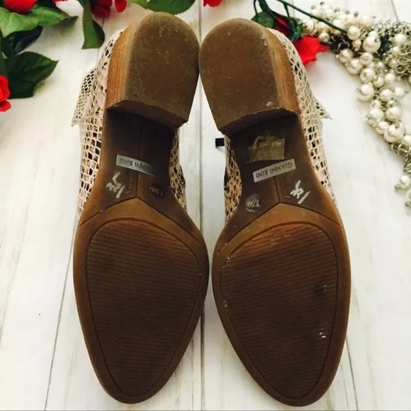 Gianni Bini Snake Skin Booties