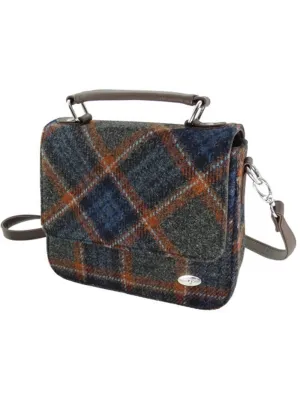Glen Appin of Schotland Thurso Harris Tweed Tartan Bag Grey Rust