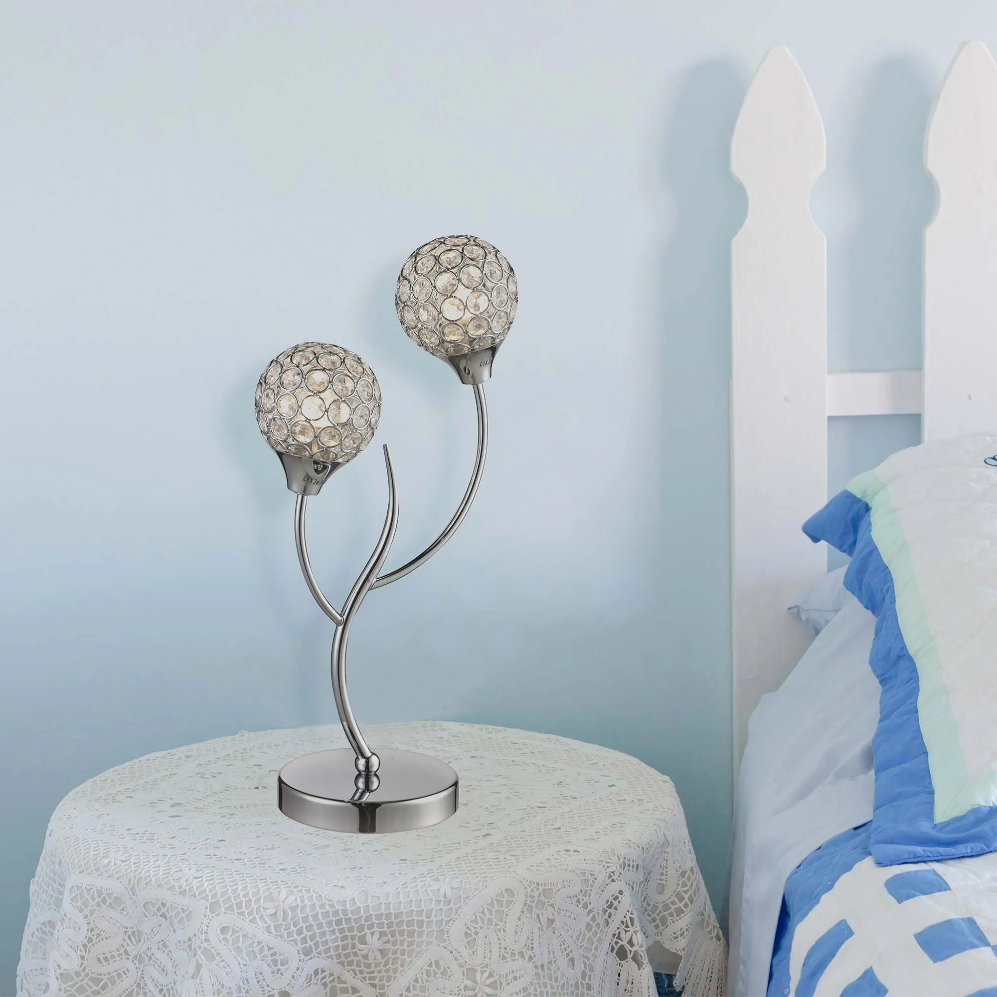 Gloucester Double Table and 3 Arm Floor Lamp LED Light