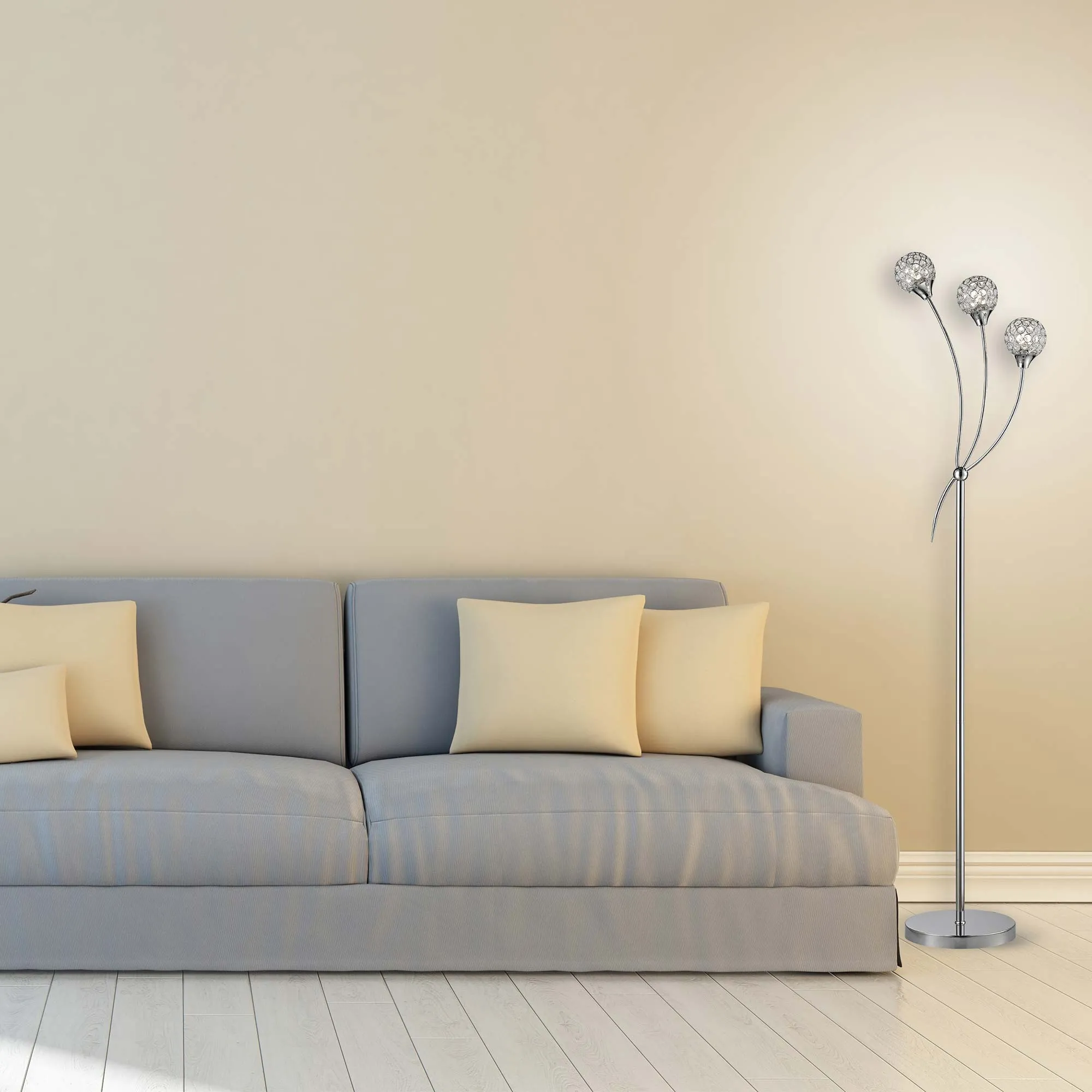 Gloucester Double Table and 3 Arm Floor Lamp LED Light