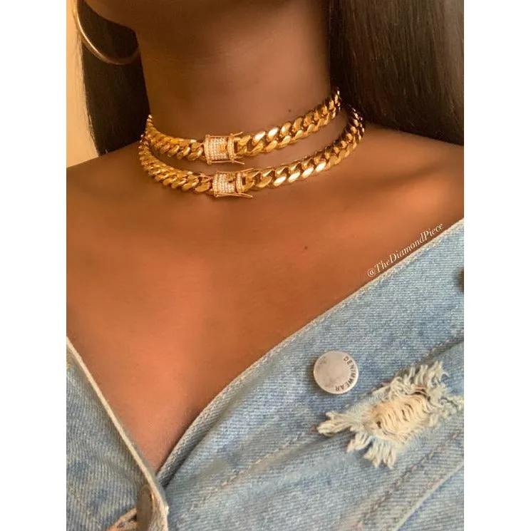 Golden Links Choker ( Cuban Link )