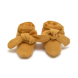 Golden Mustard Pigment Knotted Bootie