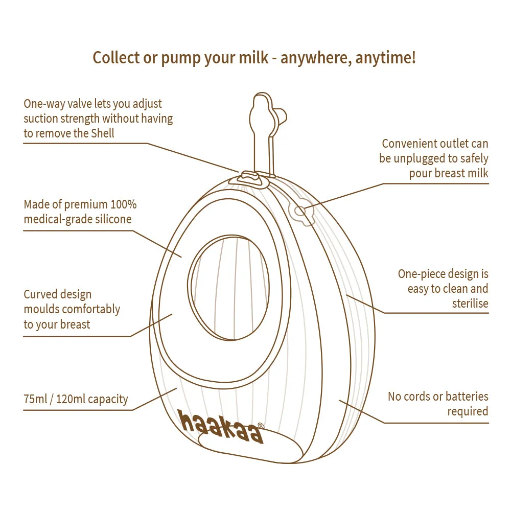 Haakaa Shell Wearable Silicone Pump- 75ml