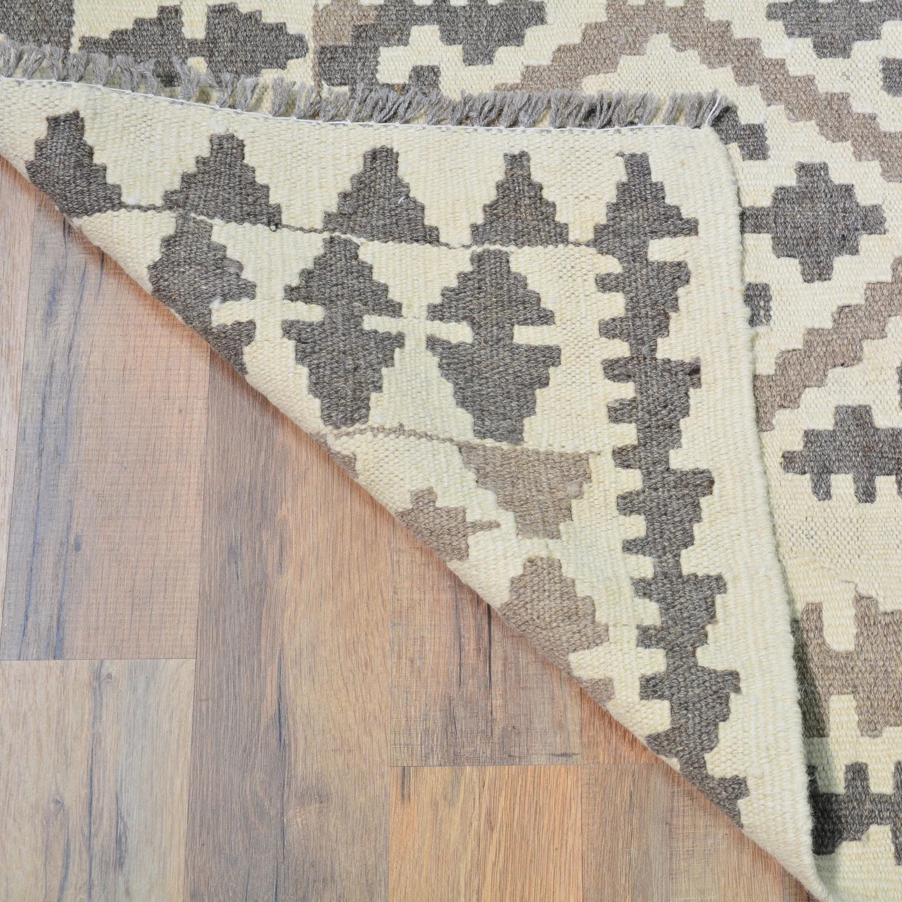 Hand-Woven Flatweave Geometric Design Kilim Handmade Wool (Size 2.6 X 9.5) Cwral-9564