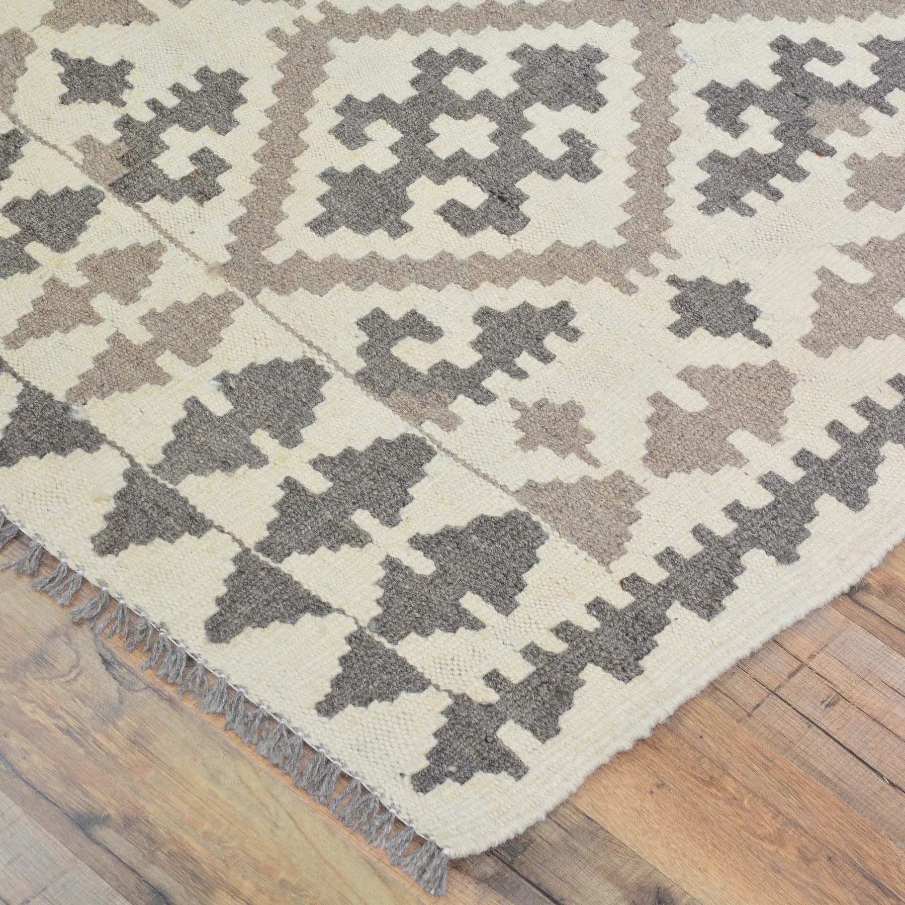 Hand-Woven Flatweave Geometric Design Kilim Handmade Wool (Size 2.6 X 9.5) Cwral-9564