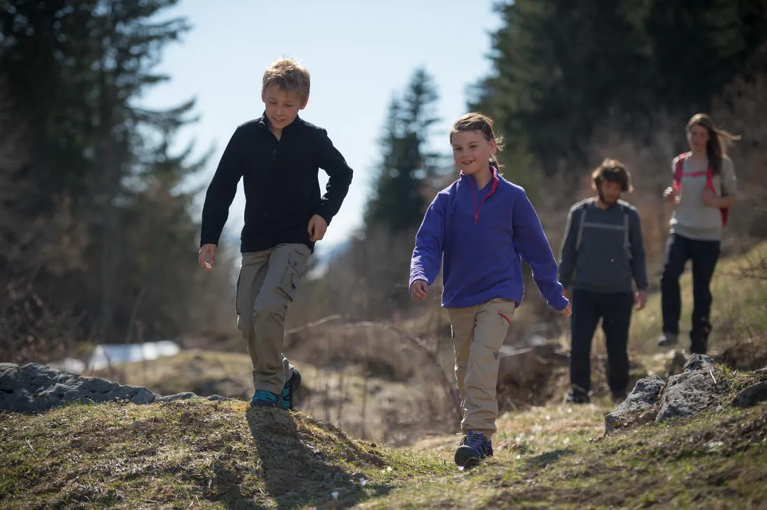 Hike 500 Boys' Hiking Warm Trousers - Brown